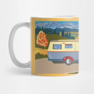 Vintage Caravan on Tour (with a Schnauzer!) Mug